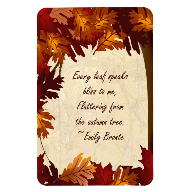 Hösten Färg Träd Löv Bronte Quote 4x6 Magnet (Vertikal)