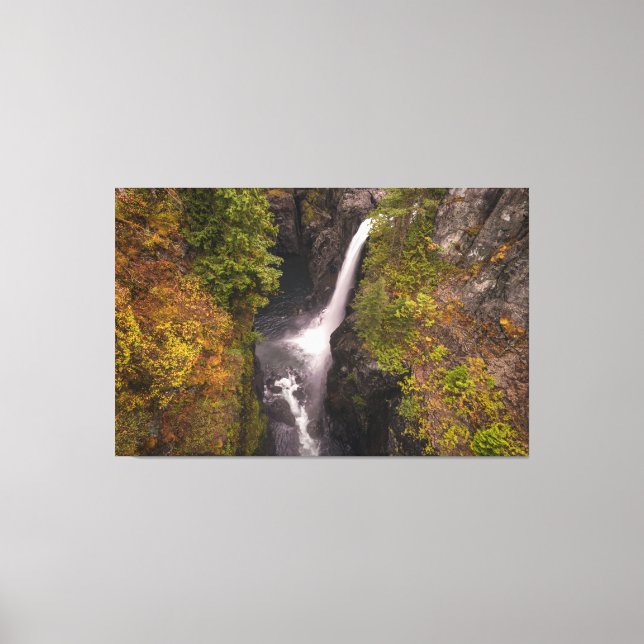 Hösten Färg vid Elk Falls Canvastryck (Framsida)