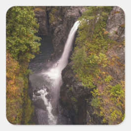 Hösten Färg vid Elk Falls Fyrkantigt Klistermärke