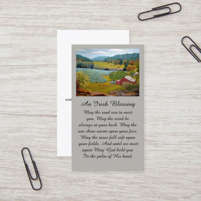 Hösten Färg vid minneskortet Vineyard Sympathy Visitkort (Fram/Back In Situ)