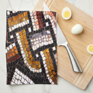 Hösten Färgad Roman Mosaic Kökshandduk