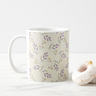 Hösten Färgämnet Lila Löv Foliage Mönster Kaffemugg