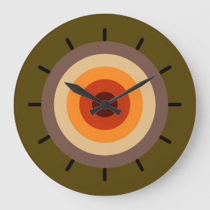 Hösten Färger - Gulten Red Orange Tan Grönt Brown Stor Klocka
