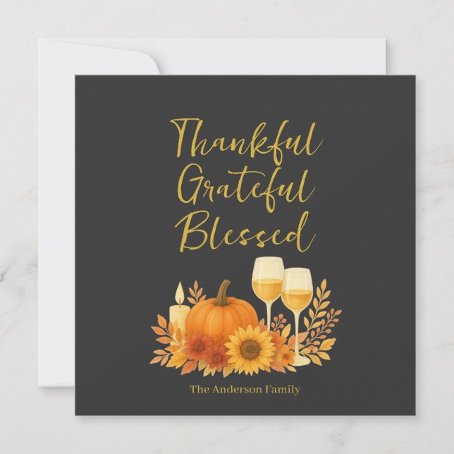 Hösten Firande - Elegant Guld Thanksgiving (Framsida)