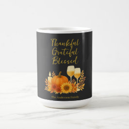 Hösten Firande - Elegant Guld Thanksgiving Kaffemugg