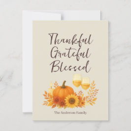 Hösten Firande - Elegant Guld Thanksgiving Vykort