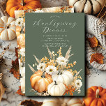 Hösten Firande, Thanksgiving Middag Inbjudningar<br><div class="desc">Den här Thanksgiving-middagsinbjudan innehåller en vackert designad pumpa och blommigtens motiv, perfekt för att ställa in en varm och inbjudande ton för din helgdag. Den sofistikerade layouten kombinerar rik höst färg med delikat blommigt accents, skapar det som ett idealiskt val att bjuda in familj och vänner för att fira tacksamhetssäsongen....</div>