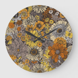 Hösten Flora & fauna: 70 sekunder Retro Stor Klocka