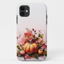 Hösten Flowers och Pumpkins iphone case