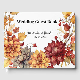 Hösten Flowers & Pumpkins Bröllop Guest Bok
