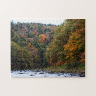 Hösten Foliage Along River #2 Nature Pussel