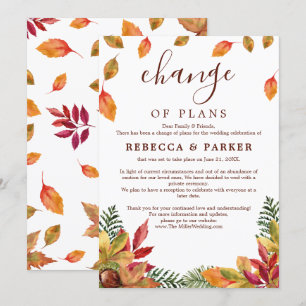 Hösten foliage Bröllop sköt upp meddelandet Inbjudningar
