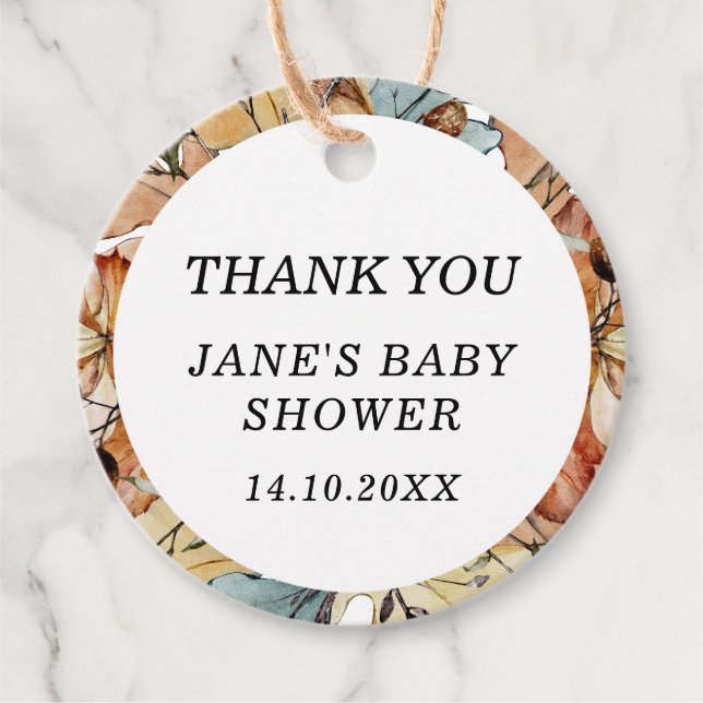 Hösten Foliage Fall i Kärlek Tack Gåvor Etiketter (Framsida)