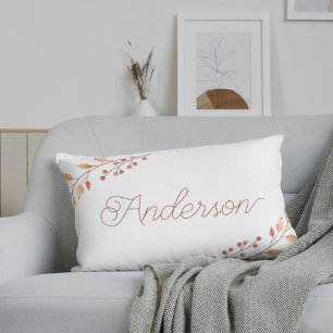 Hösten Foliage Personlig Family Namn Lumbarkudde