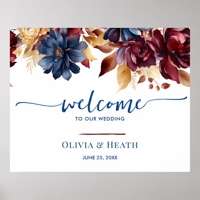 Hösten för flottan Burgundy Poster (Framsidan)