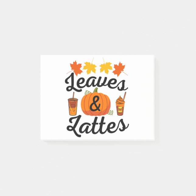 Hösten för Löv- och latte-fall Post-it Block (Framsida)