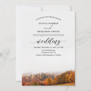 Hösten Forest Fall Wedding Inbjudningar