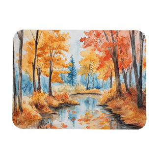 Hösten Forest Watercolor Art Magnet