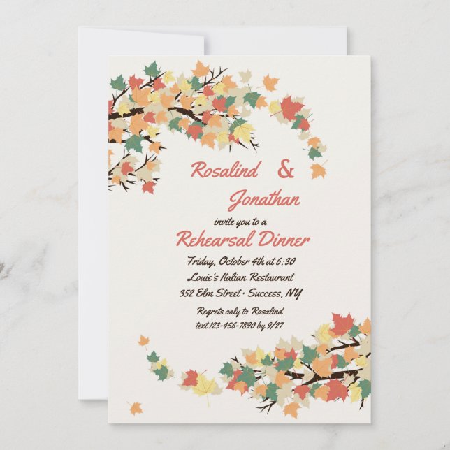 Hösten förgrena sig inbjudan (Framsida)