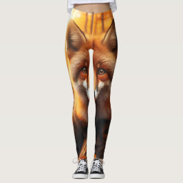 Hösten Fox i Aesthetic & Cute Forest Charm Leggings