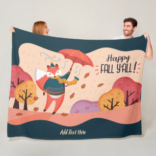 Hösten FOX Lycklig Fall Ya'll Personlig DECOR Fleecefilt