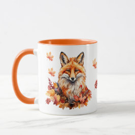 Hösten Fox med Höst löv-Säsong Wildlife Co Mugg
