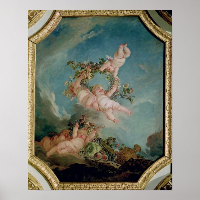 Hösten, från en serie av de fyra århundradena poster (Framsidan)