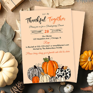 Hösten Fumpkin Thankful Together Inbjudningar