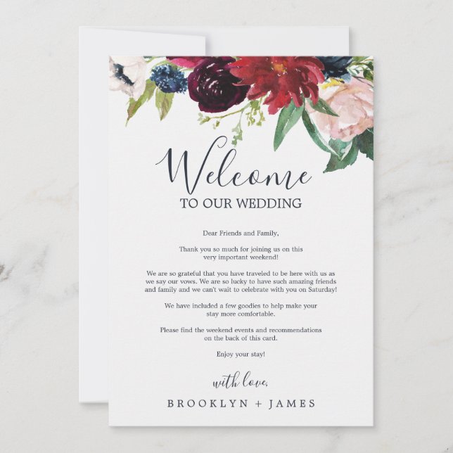 Hösten Garden Burgundy Välkommen Brev och Irland (Framsida)