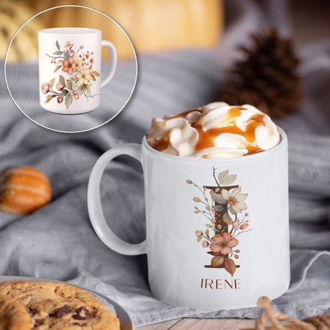 Hösten Garden Vild Flower Anpassningsbar Brev I Kaffemugg (Skapare uppladdad)