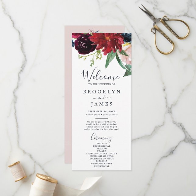 Hösten Garden Wedding Program (Fram/Back In Situ)