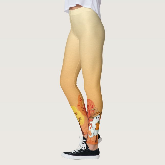 Hösten Ghost med Pumpkin Leggings (Vänster)