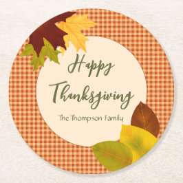 Hösten Gingham-Thanksgiving Papper Underlägg