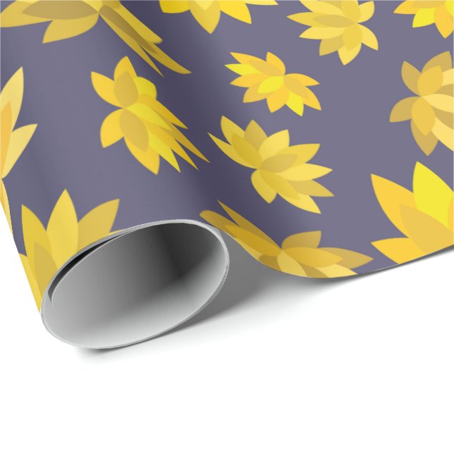 Hösten Golden Blommigts Sömlös Thanksgiving Presentpapper (Rullad Hörn)