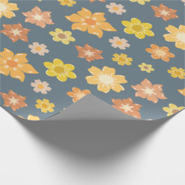 Hösten Golden Flowers Seamless Fall Birthday Presentpapper
