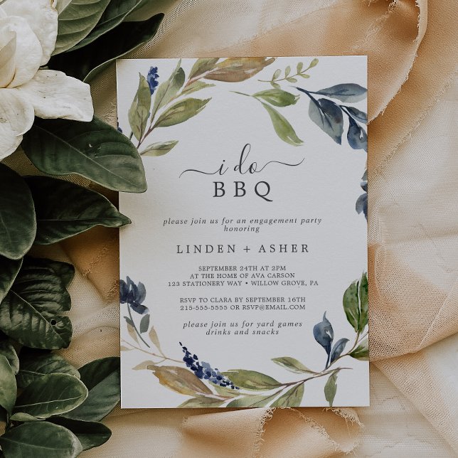 Hösten Greenery I Do BBQ-Förlovningsfest Inbjudningar (Skapare uppladdad)