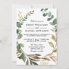 Hösten Grönt Löv Wandean Fall Bröllop Inbjudningar