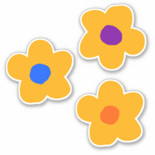 Hösten Gula blommor Klistermärken
