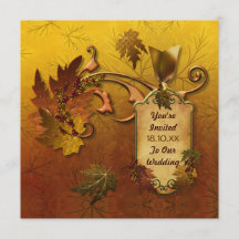 Hösten Guld Löv Bröllop