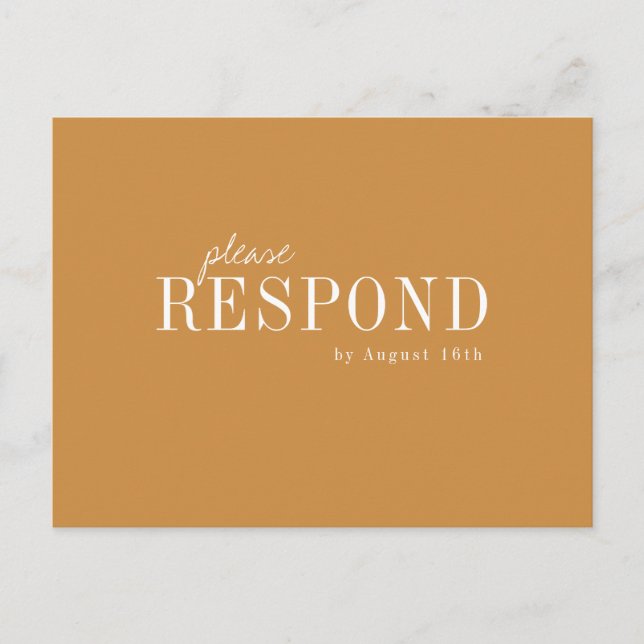 Hösten guld, modern typografi faller under bröllop inbjudan vykort (Framsida)