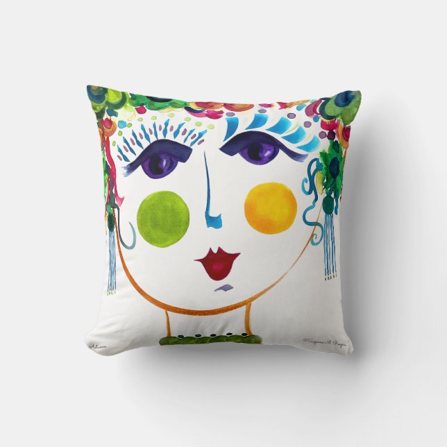 Hösten - Gypsy Garden Girl Cotton Pillow Kudde (Framsida)