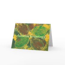 Hösten Hälsning, Birch löv, hälsningskort