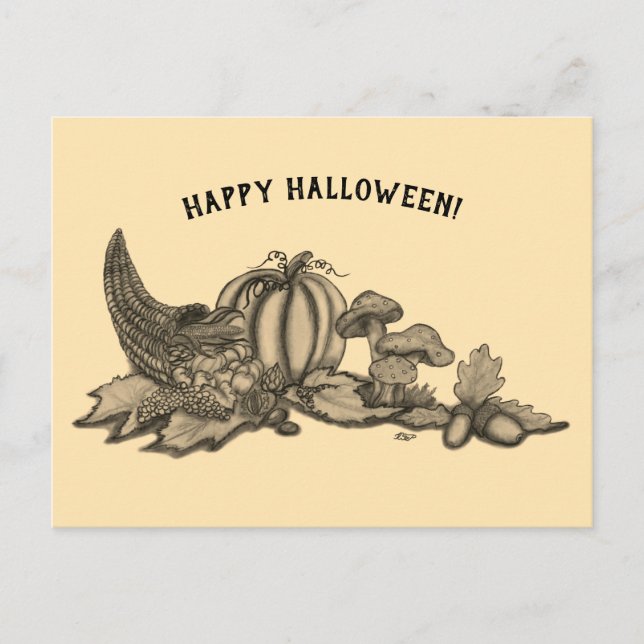 Hösten, Happy halloween! Vykort (Framsida)