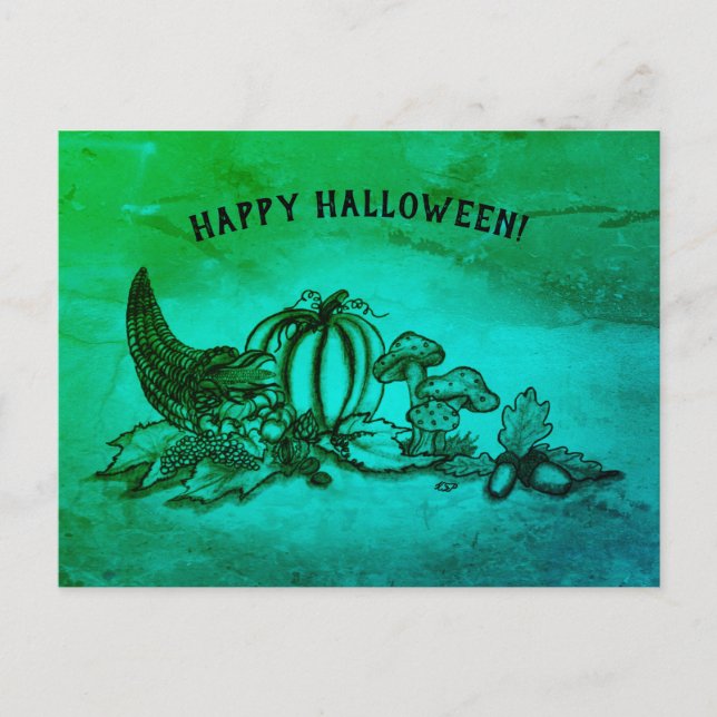 Hösten, Happy halloween! Vykort (Framsida)