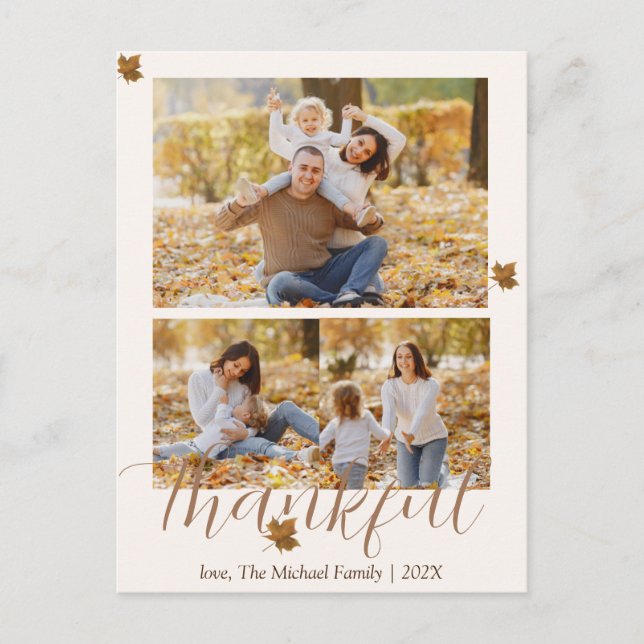 hösten happy thanksgiving | Familjefotosamling Helg Vykort (Framsida)