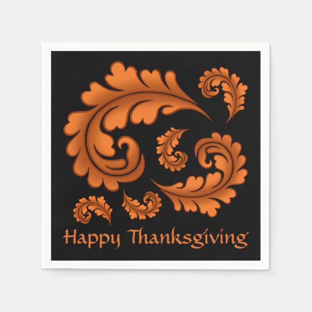 Hösten Happy thanksgiving Pappersservett (Framsidan)