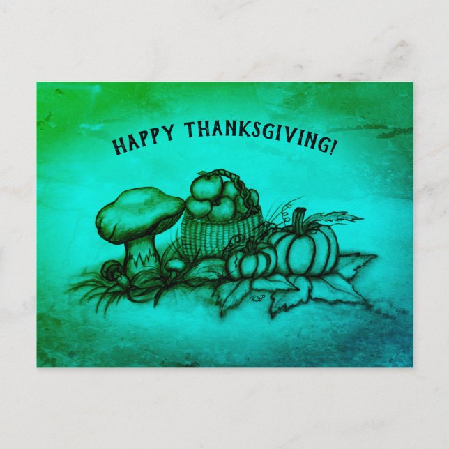 Hösten, Happy thanksgiving! Vykort (Framsida)