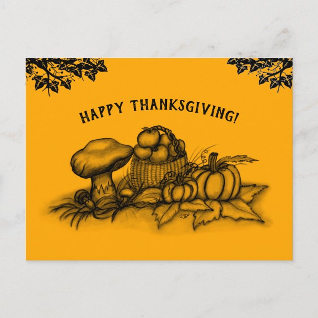 Hösten, Happy thanksgiving! Vykort (Framsida)