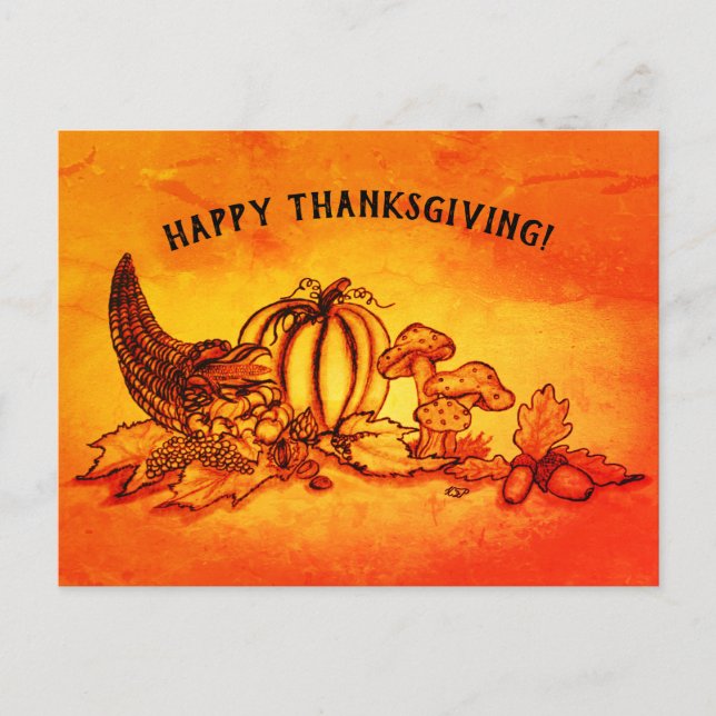 Hösten, Happy thanksgiving! Vykort (Framsida)