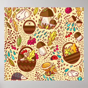 Hösten Harvest: Basket of Nature's Best Poster